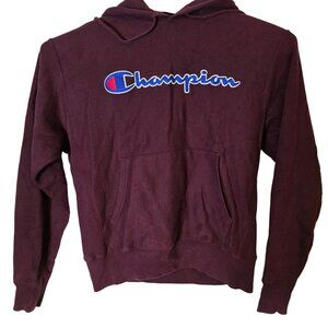 Champion Pullover‎ Hooded Sweatshirt Size Medium Maroon Drawstring Hoodie